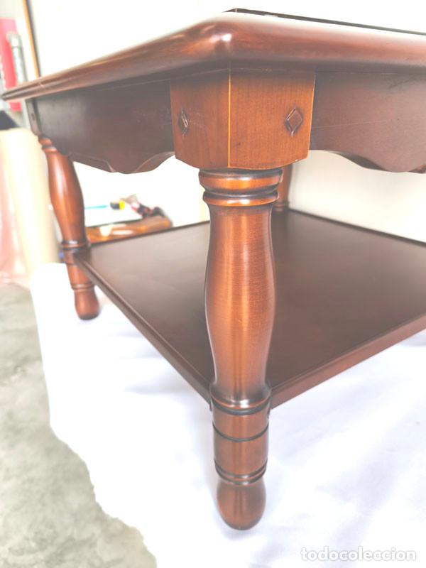 Vintage: MESA DE CENTRO CUADRADA DE CEREZO - Foto 8
