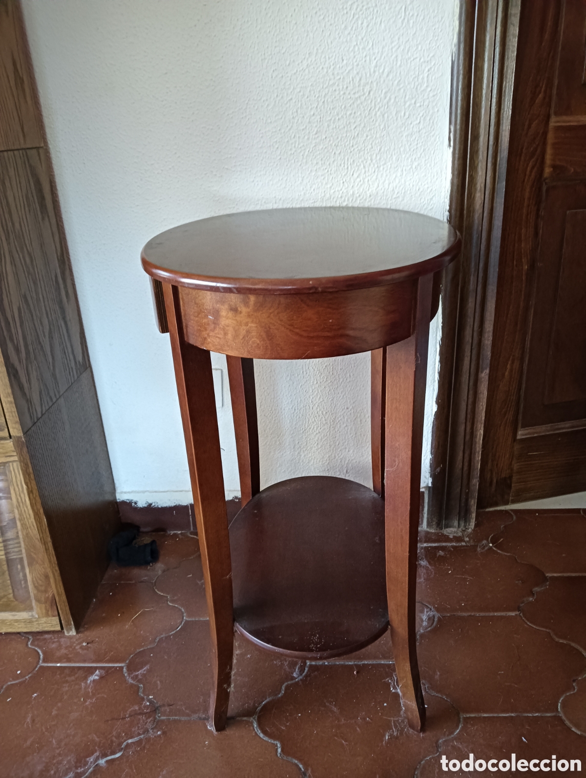 Vintage: Mesilla de madera ovalada - Foto 1