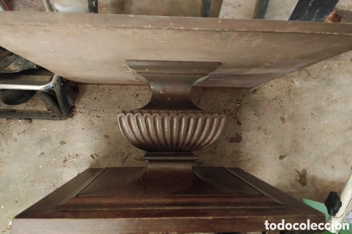 Vintage: Mesa de onice con base de madera tallada - Foto 2
