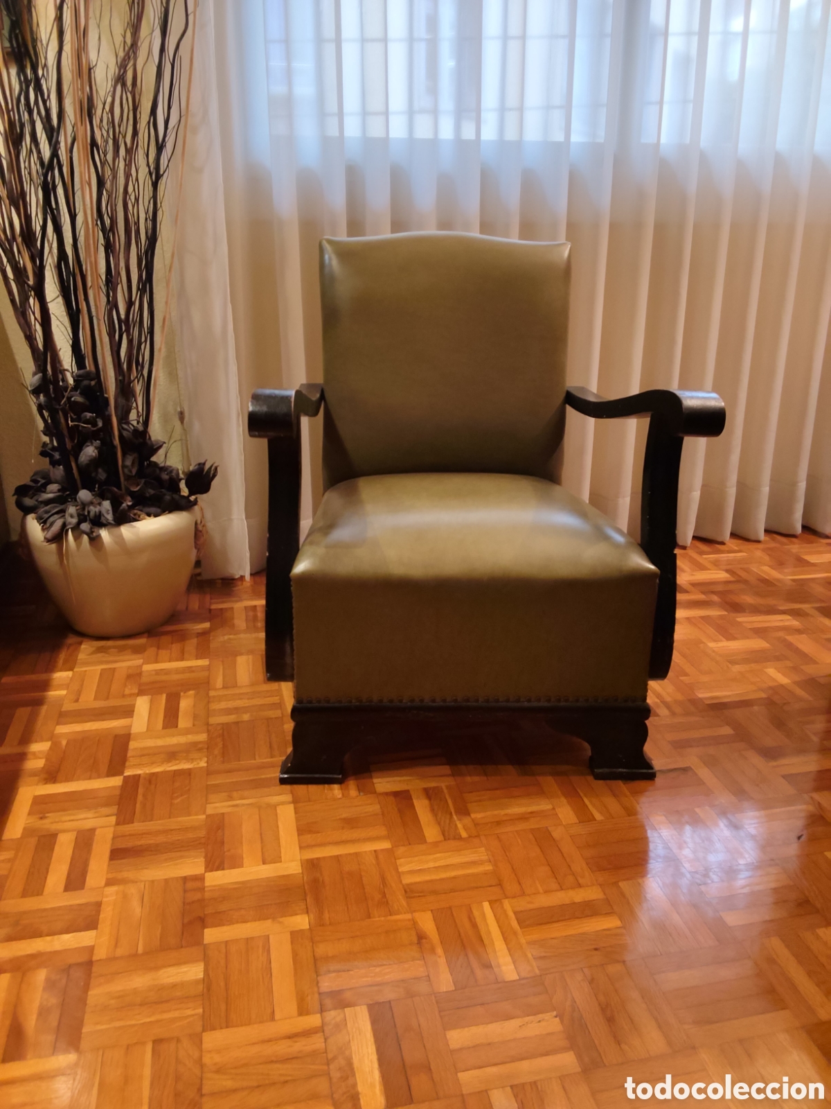 Vintage: Sill&oacute;n vintage madera maciza con desgaste