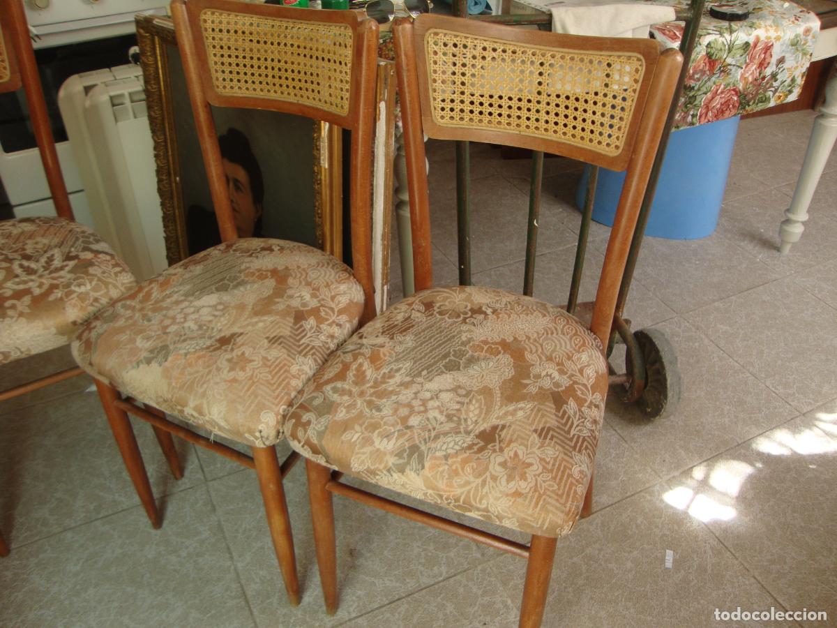 Vintage: seis sillas respaldo de rejilla, hay que recoger