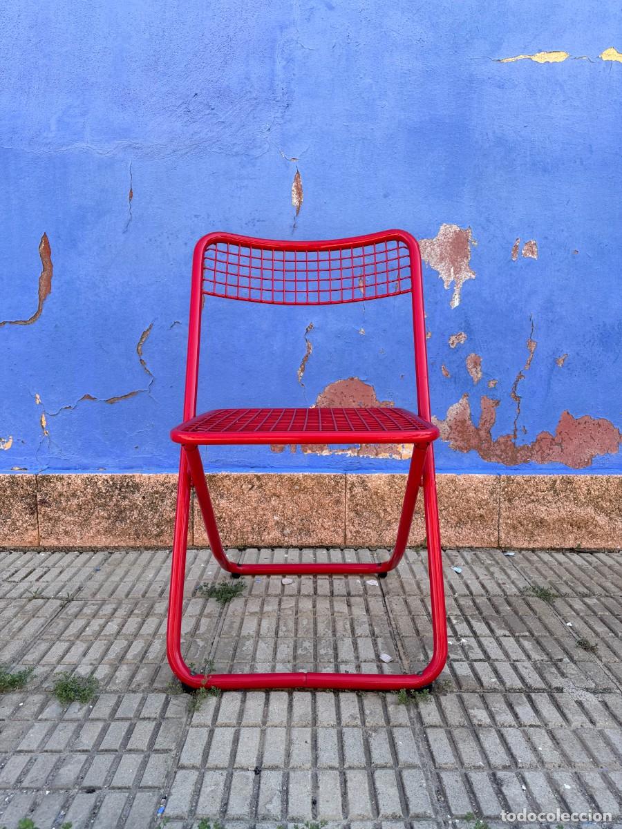 Vintage: Silla roja met&aacute;lica Federico Giner