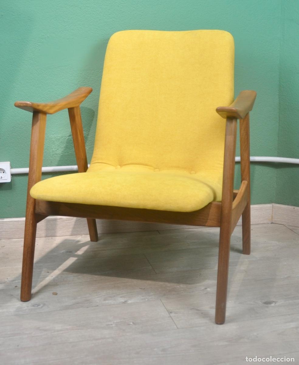 Vintage: Butaca holandesa de Louis Van Teeffelen para Webe a&ntilde;os 60 en mostaza