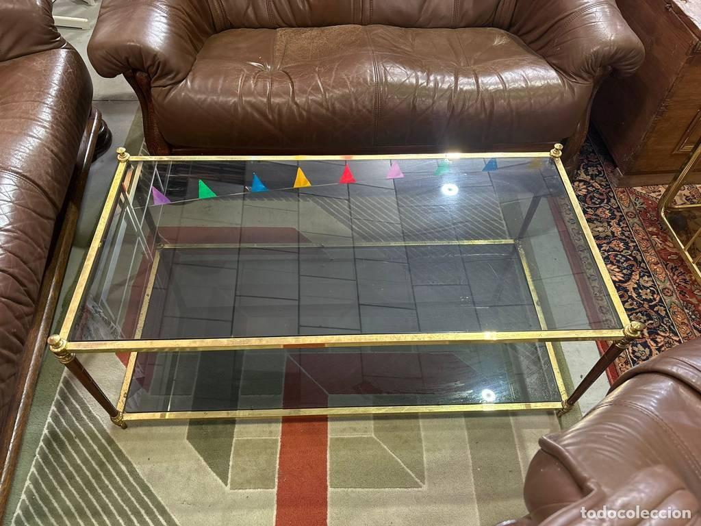 Vintage: MESA DE CENTRO CON CRISTAL - Foto 3
