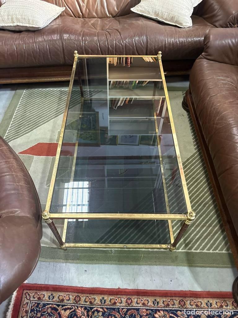 Vintage: MESA DE CENTRO CON CRISTAL - Foto 4