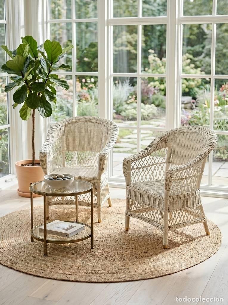 Vintage: PAREJA DE SILLONES DE MIMBRE