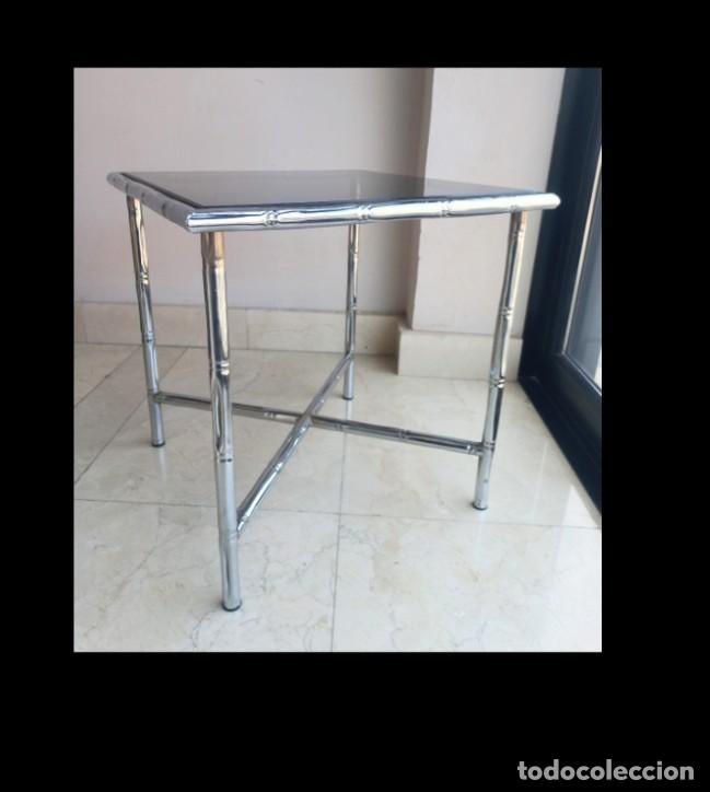 Vintage: Mesa auxiliar bamb&uacute; cromado vintage - Foto 2