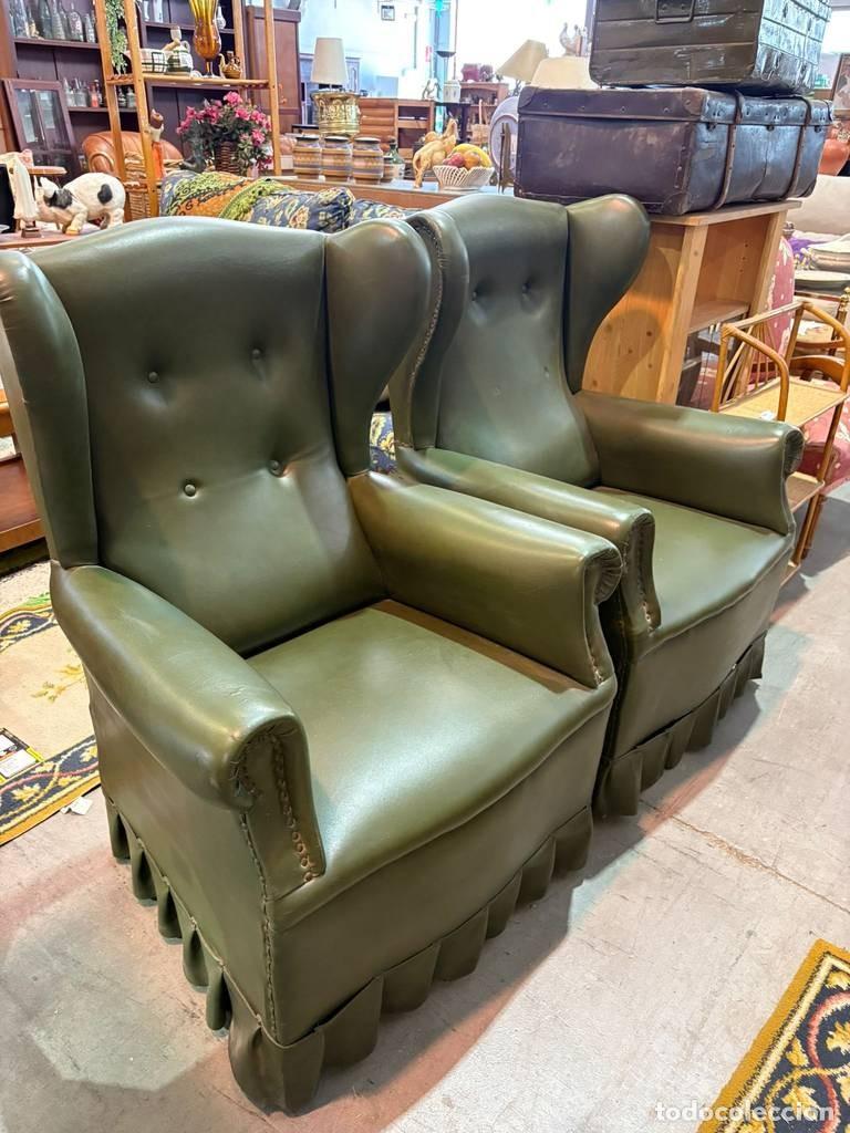 Vintage: PAREJA DE SILLONES VERDES - Foto 3