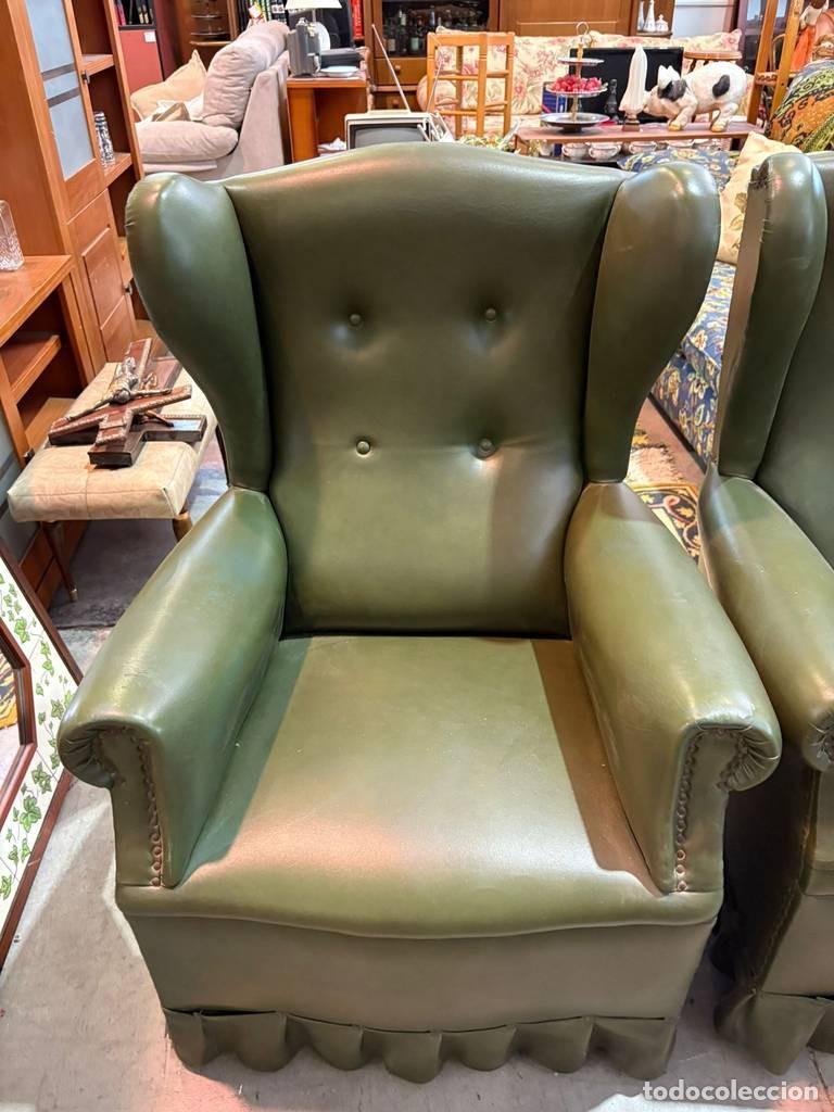 Vintage: PAREJA DE SILLONES VERDES - Foto 4