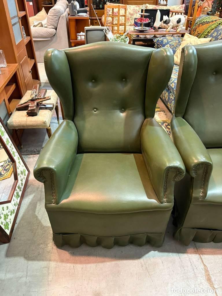 Vintage: PAREJA DE SILLONES VERDES - Foto 5
