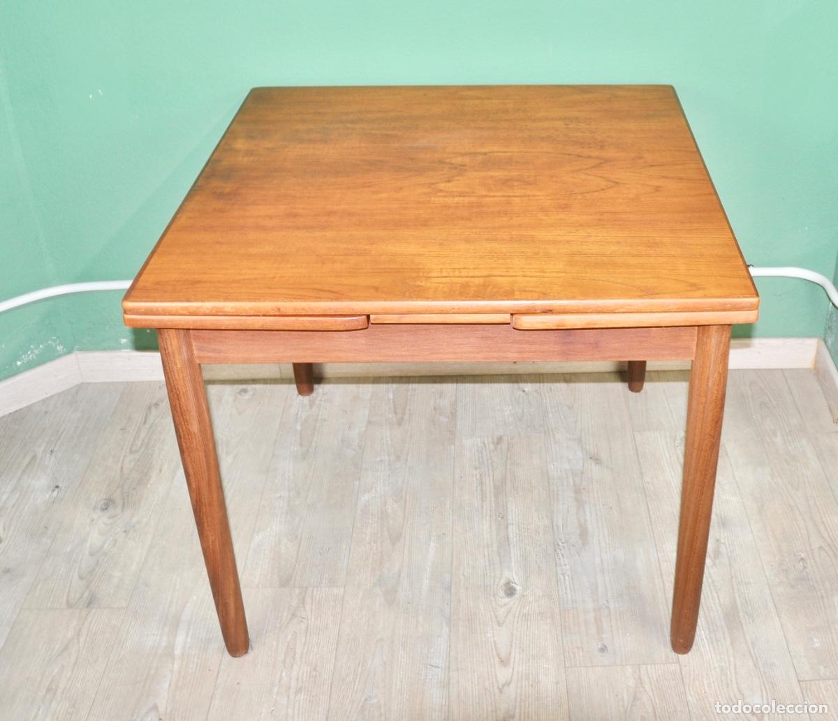 Vintage: Mesa de comedor danesa en chapa de teca - Foto 7