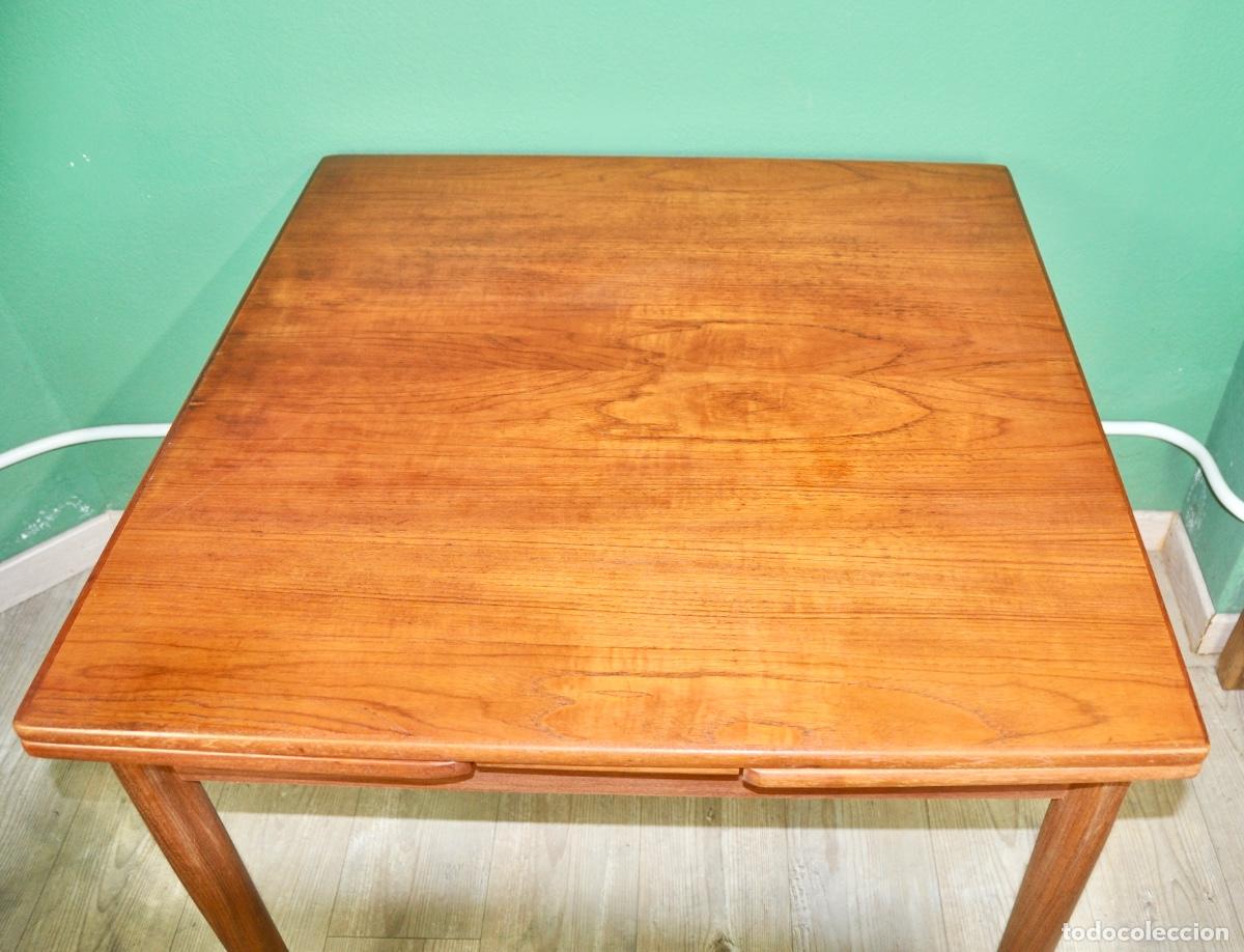 Vintage: Mesa de comedor danesa en chapa de teca - Foto 8