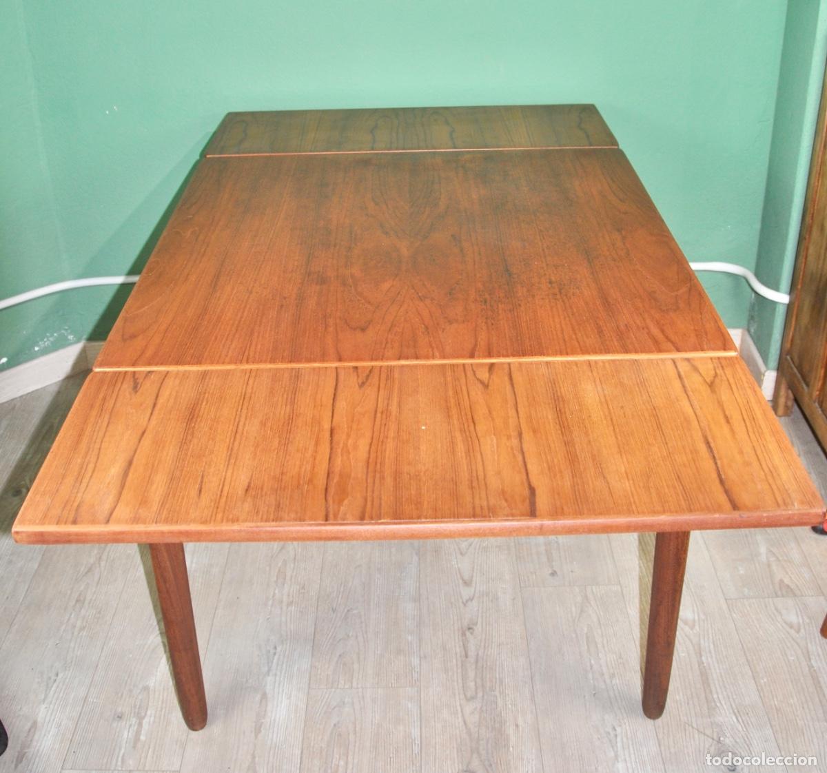Vintage: Mesa de comedor danesa en chapa de teca - Foto 14