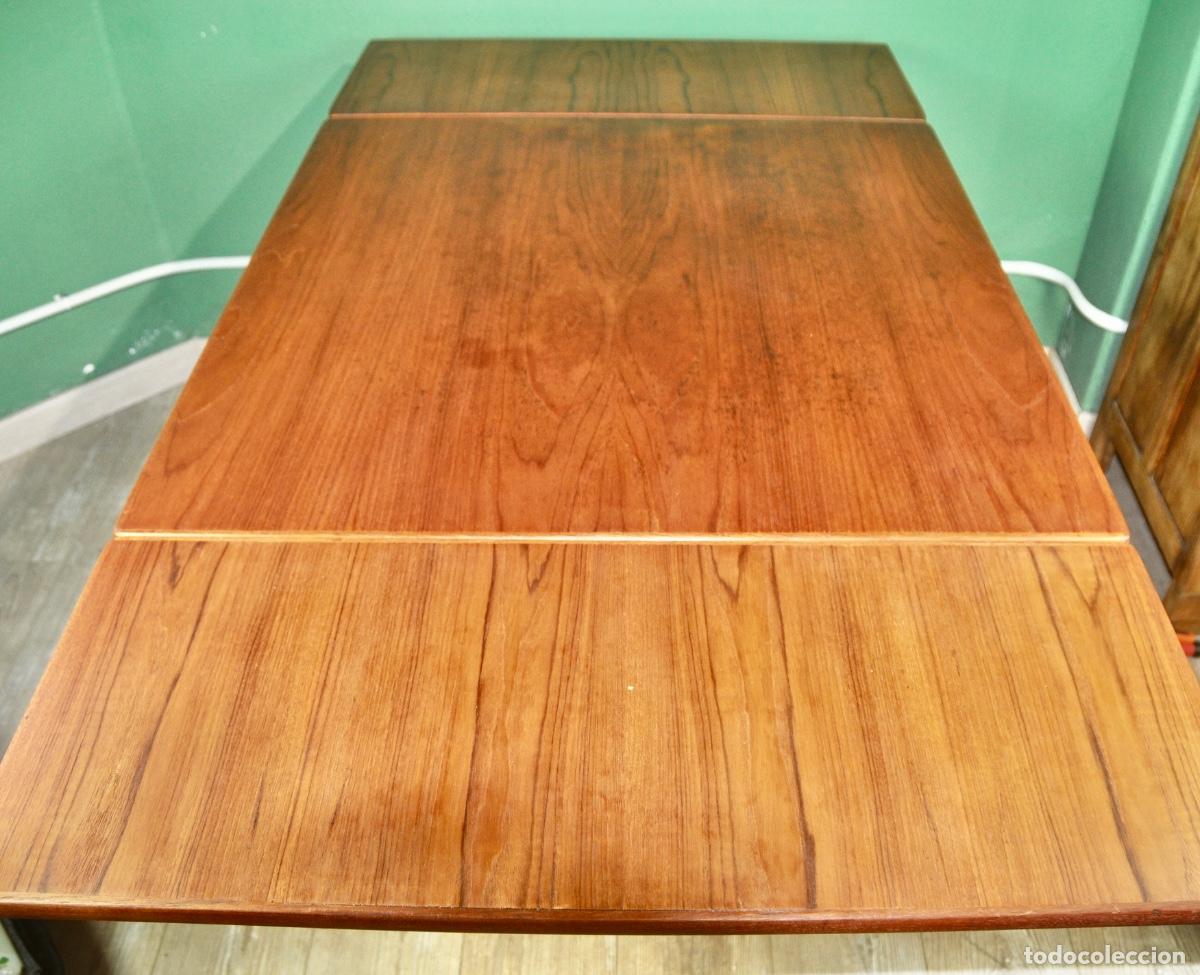 Vintage: Mesa de comedor danesa en chapa de teca - Foto 17