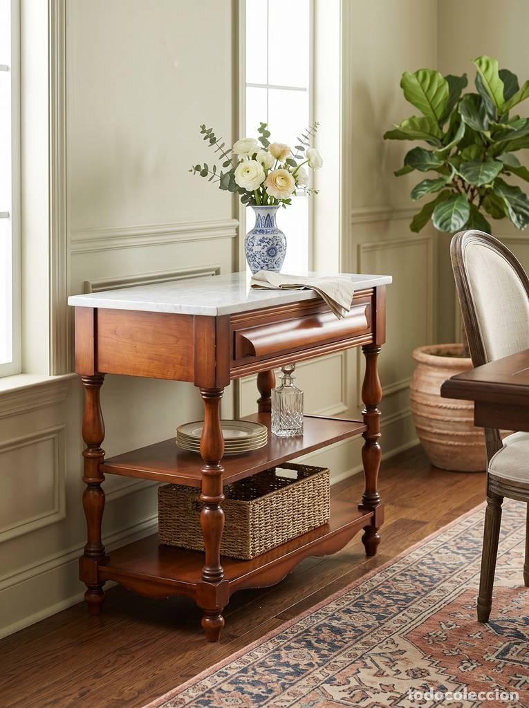 Vintage: MUEBLE DE MADERA CON M&Aacute;RMOL