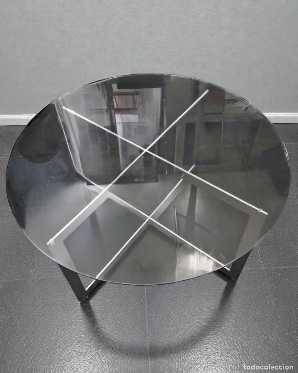 Vintage: Mesa de comedor o reuniones en acero y cristal 150cm