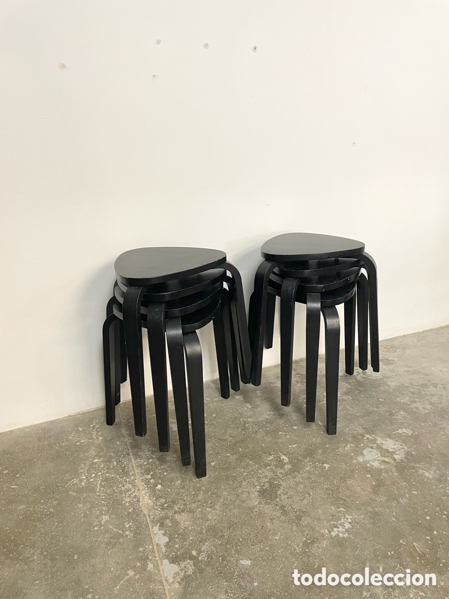 Vintage: Taburete triangular negro ikea