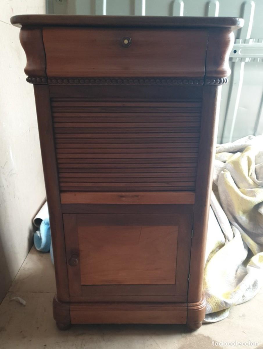 Vintage: ANTIGUO MUEBLE FRANC&Eacute;S DE NOGAL MACIZO CON PERSIANA ENROLLABLE