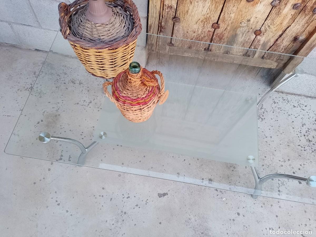 Vintage: Mesa de centro cristal y metal cromado - Foto 4