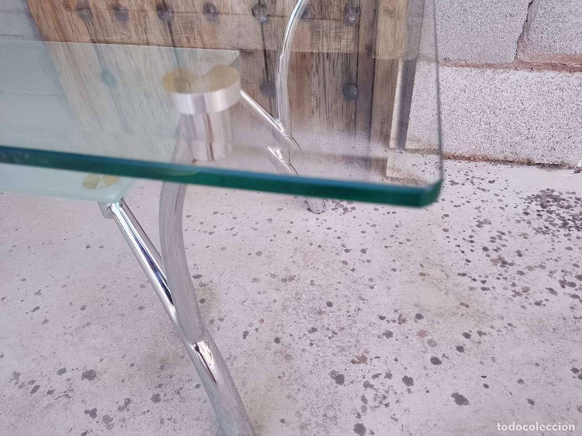 Vintage: Mesa de centro cristal y metal cromado - Foto 5