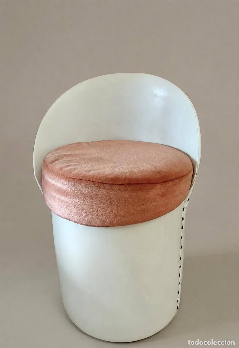 Vintage: Silla maquillaje tocador terciopelo rosa vintage