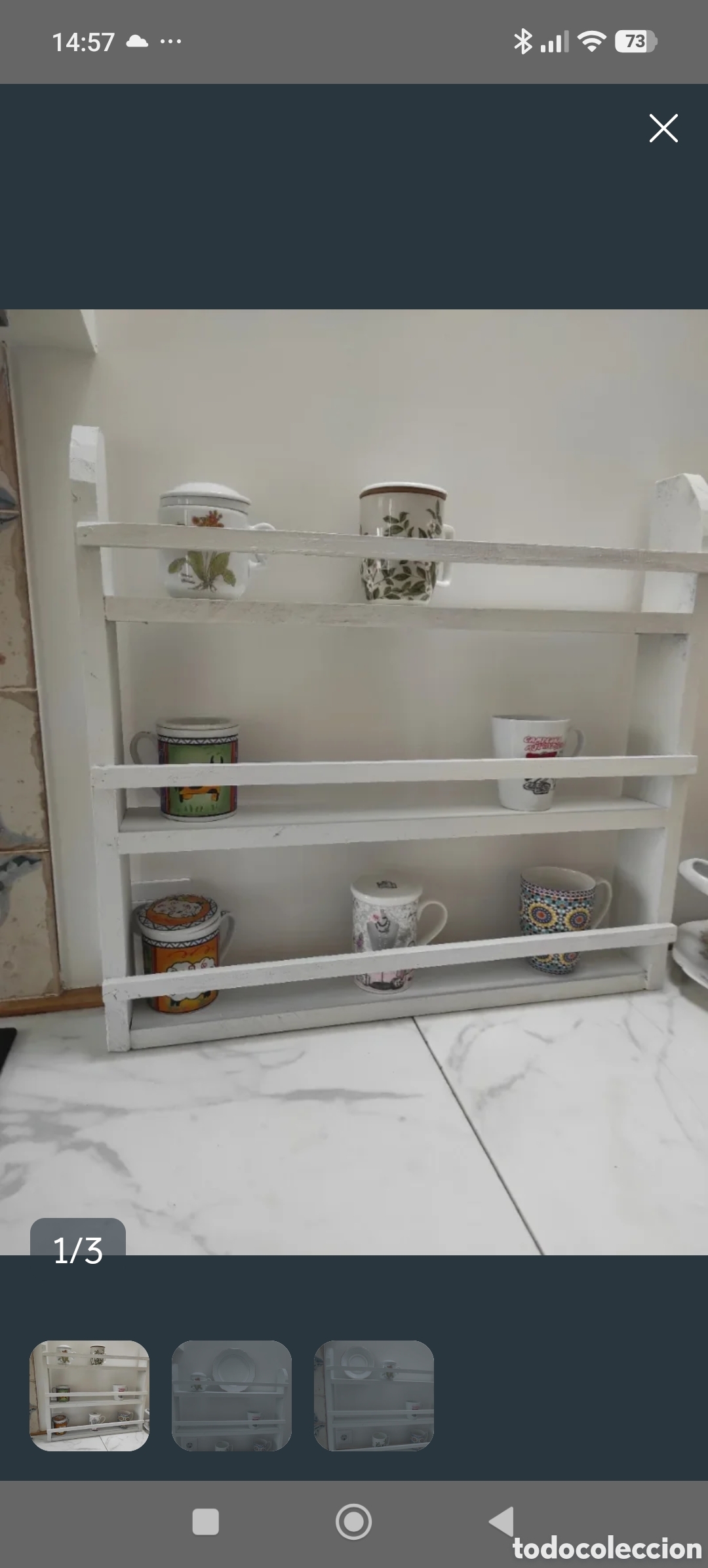 Vintage: Repisa platera con tres niveles