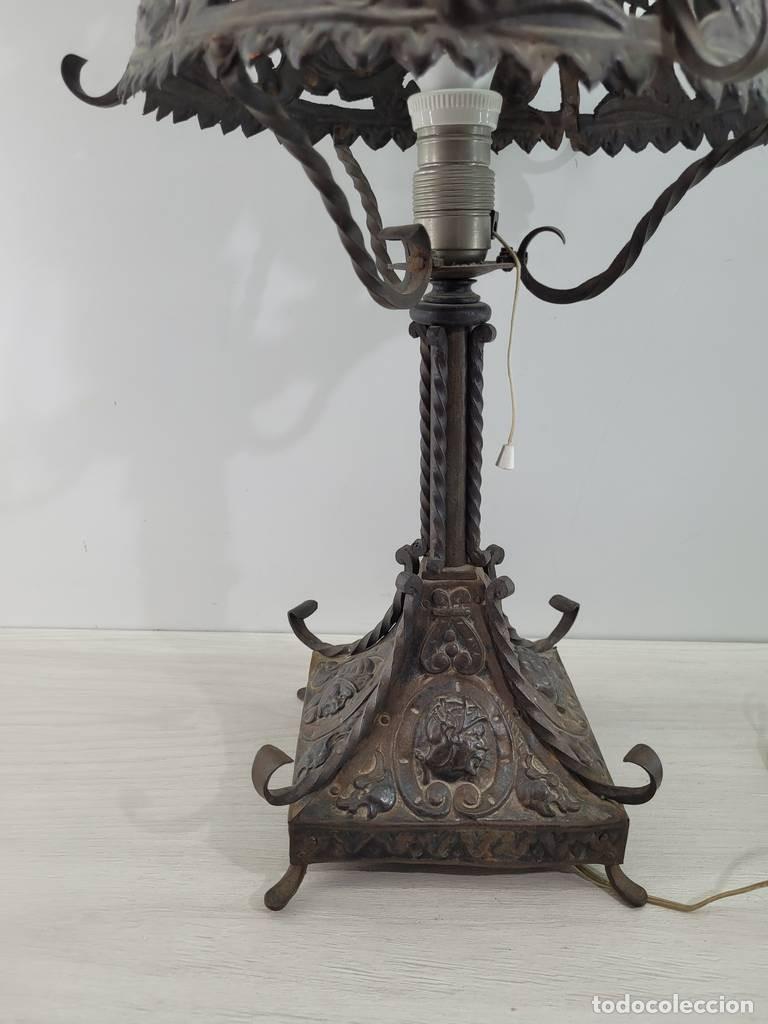 Vintage: L&Aacute;MPARA DE MESA MET&Aacute;LICA - Foto 3