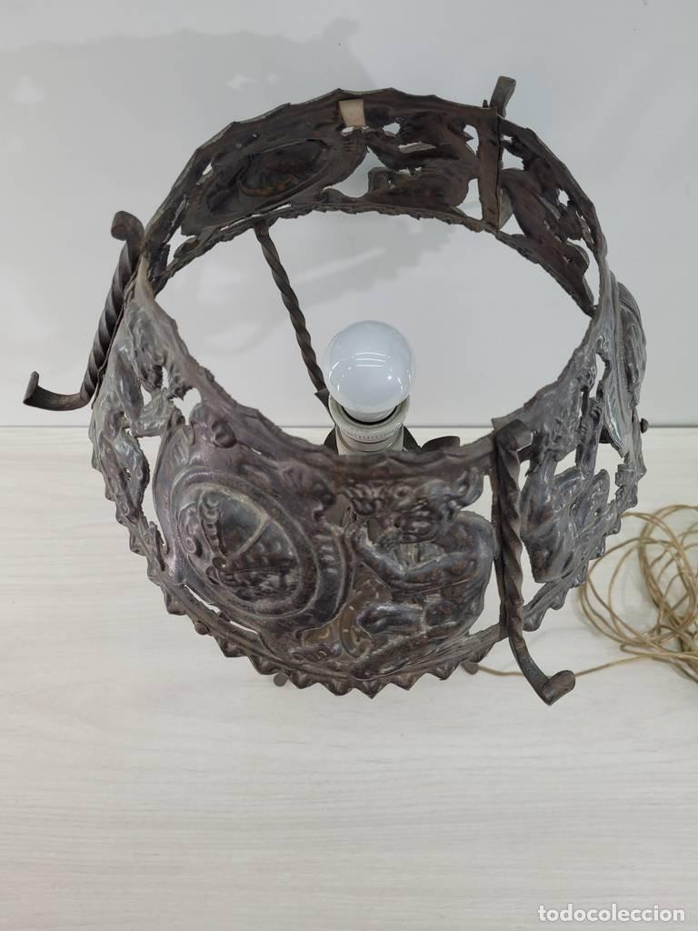 Vintage: L&Aacute;MPARA DE MESA MET&Aacute;LICA - Foto 5