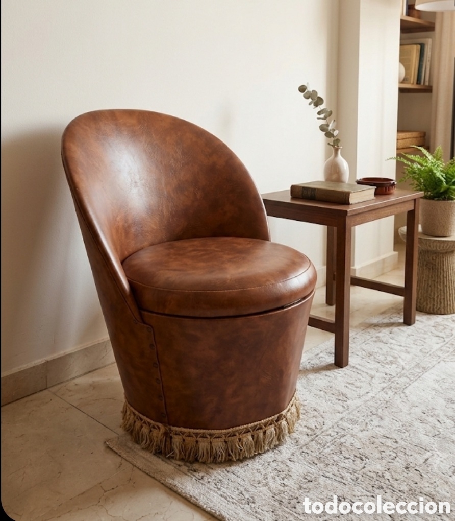 Vintage: Vintage'50 (Cuero Genuino) Silla-Ba&uacute;l Descalzadora