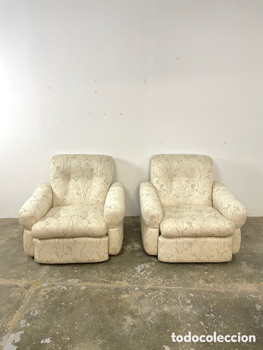 Vintage: Pareja butacas tejido floral