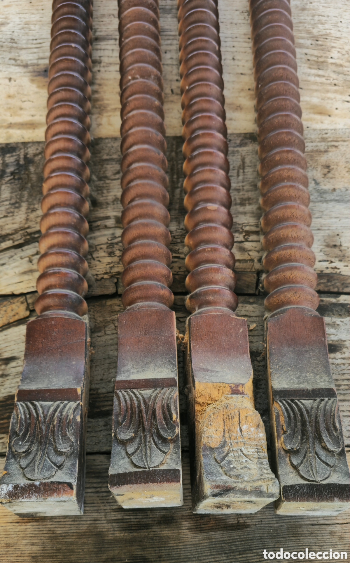 Vintage: Patas madera maciza torneadas