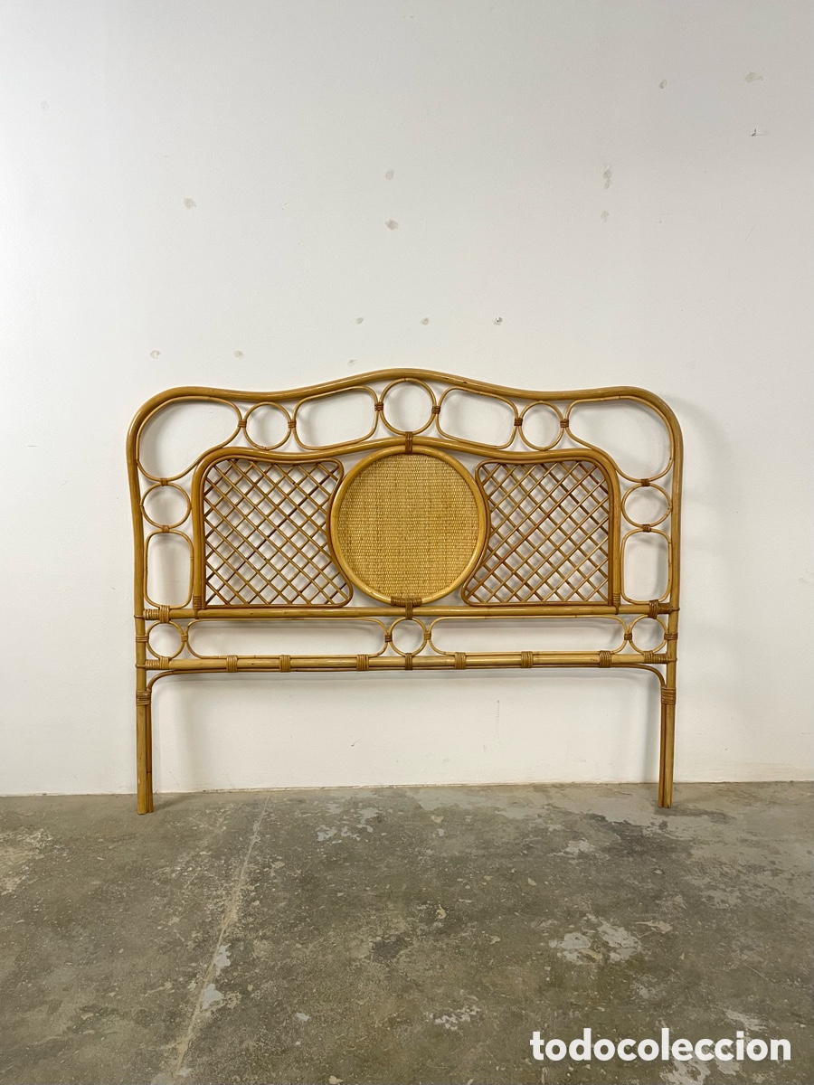 Vintage: Cabecero de mimbre cama 135cm