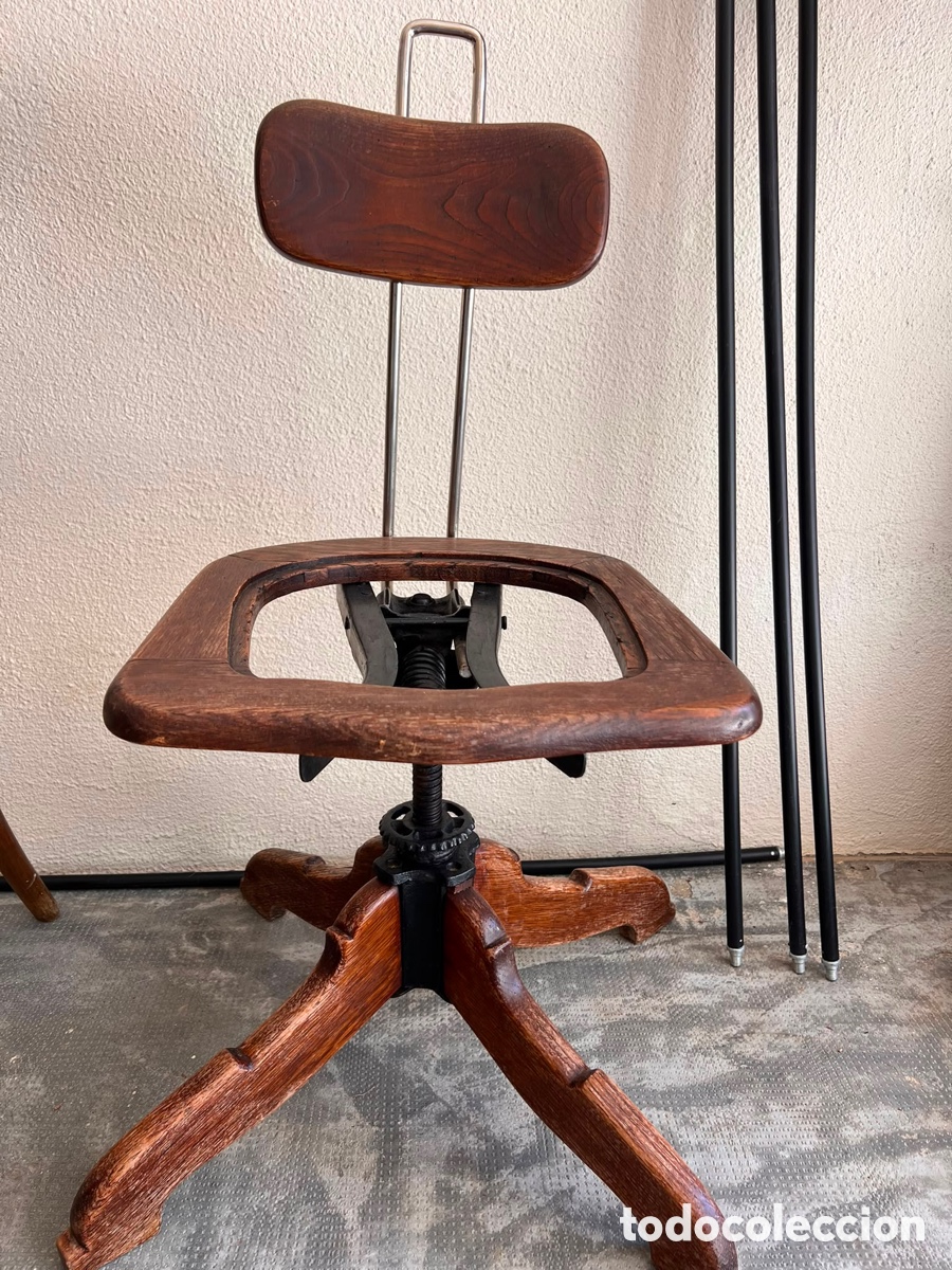 Vintage: Silla de oficina en madera articulada