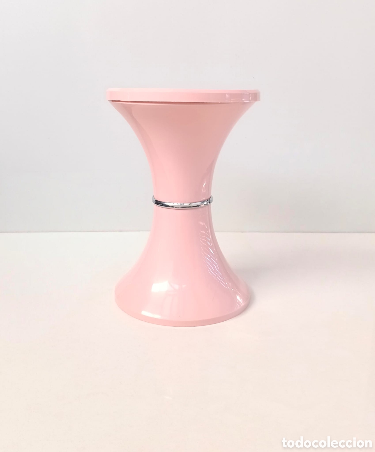 Vintage: TABURETE TIPO TAM TAM ROSA A&Ntilde;OS 70 // VINTAGE PLASTICO SPACE AGE MID CENTURY