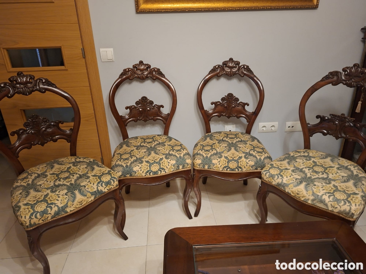 Vintage: Conjunto sofa-divan y 4 sillas - Foto 4
