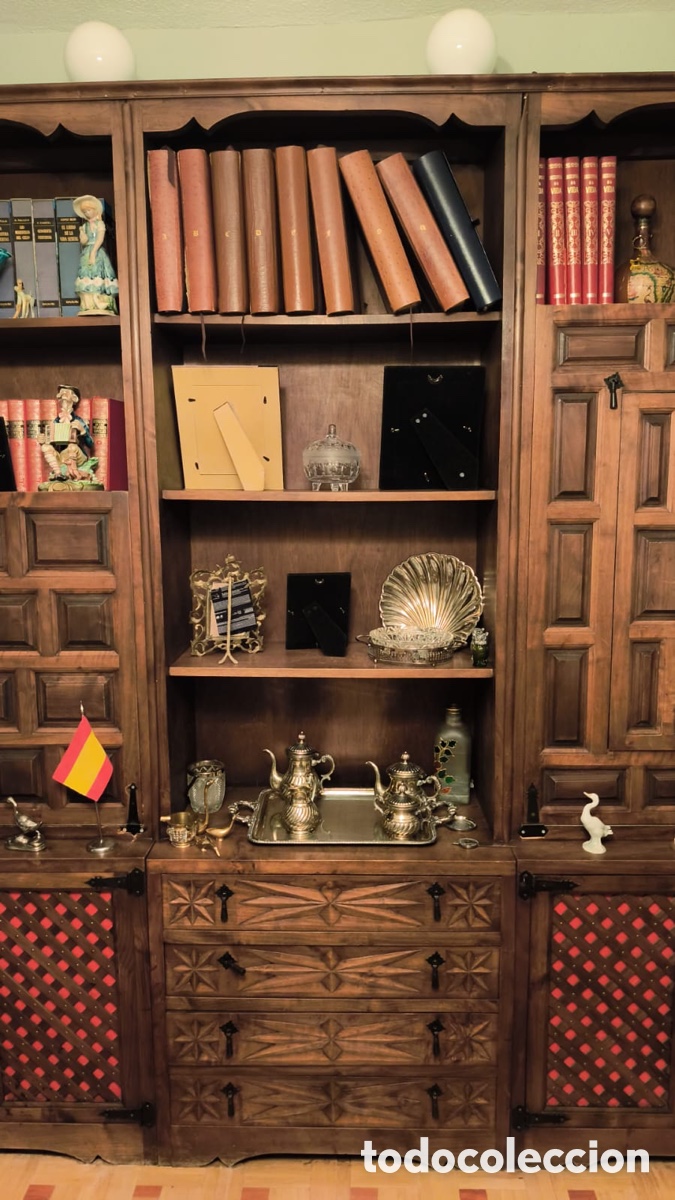 Vintage: Librer&iacute;a Castellana Madera Maciza - Foto 1