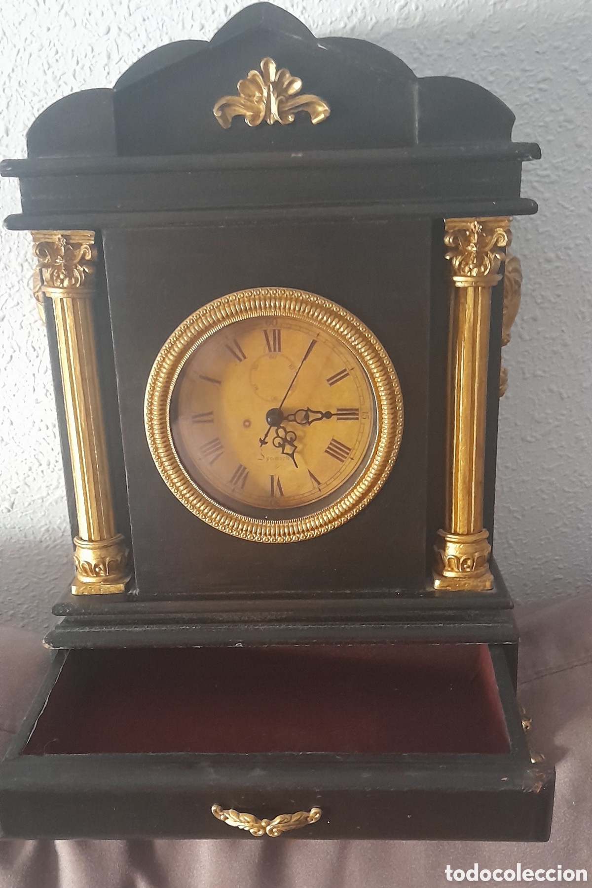 Vintage: Reloj madera con caj&oacute;n joyero - Foto 3