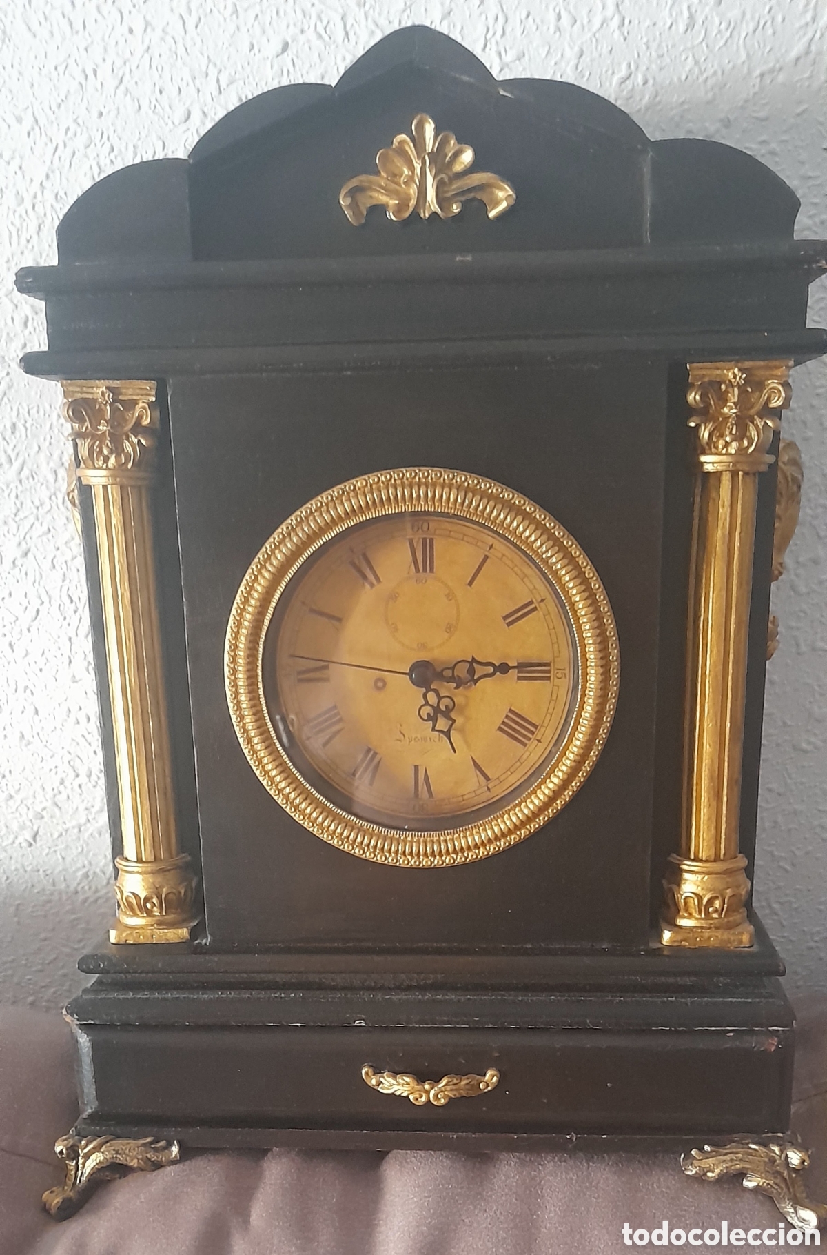 Vintage: Reloj madera con caj&oacute;n joyero - Foto 1