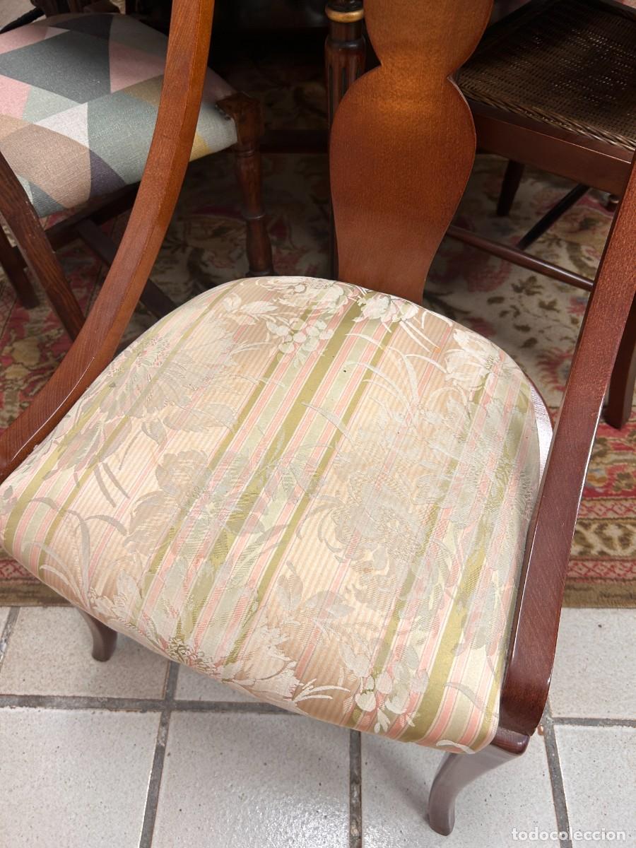 Vintage: Silla de madera tapizada - Foto 5