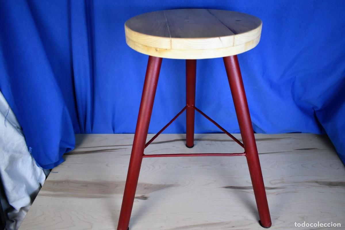 Vintage: Taburete alto industrial restaurado