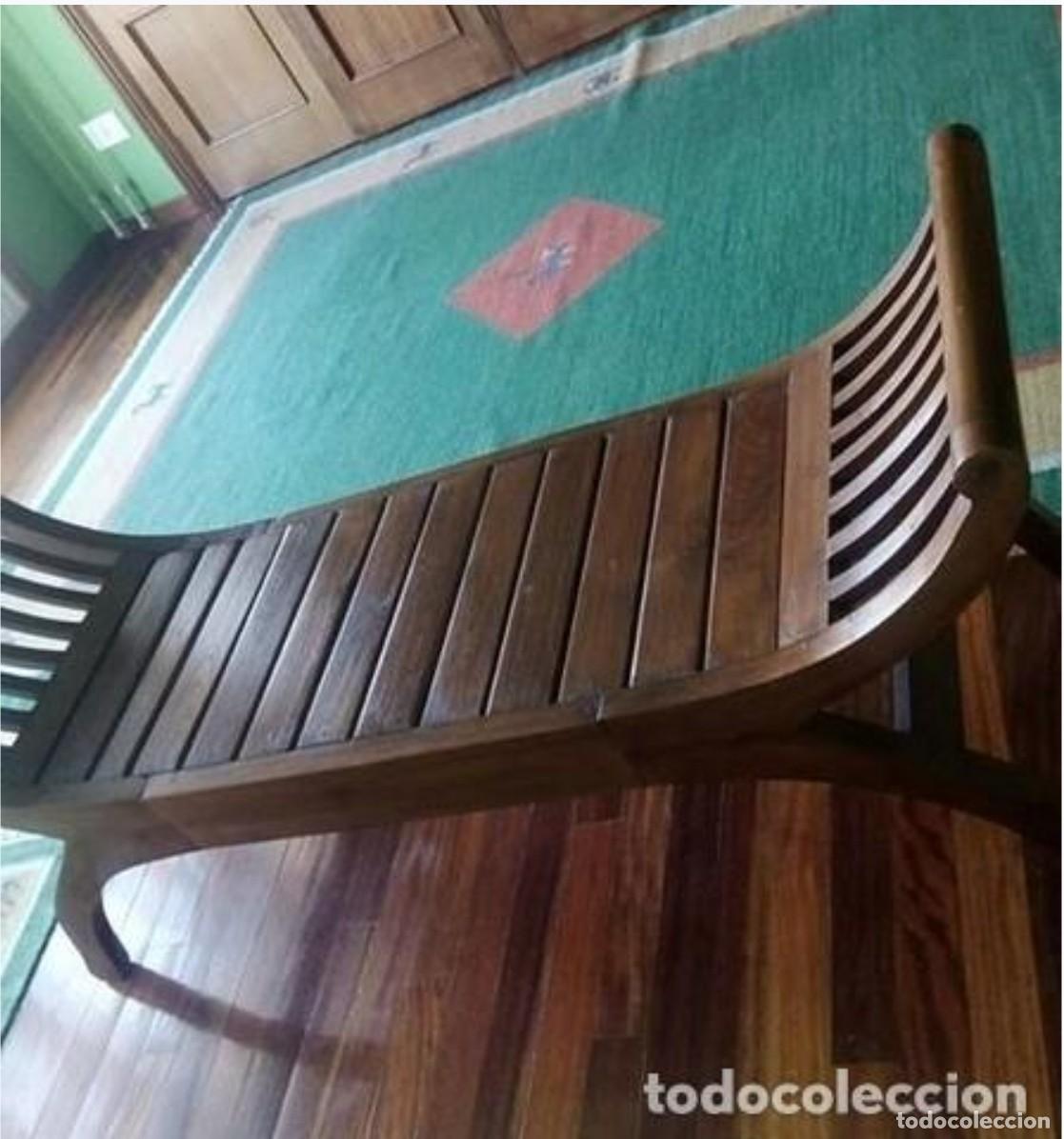 Vintage: Banco colonial Yuyu 2 plazas . madera maciza . 125 x 55 x 40 cm.