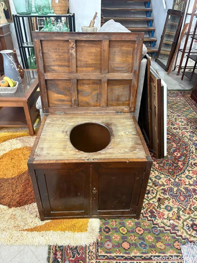 Vintage: ANTIGUO INODORO DE MADERA - Foto 2