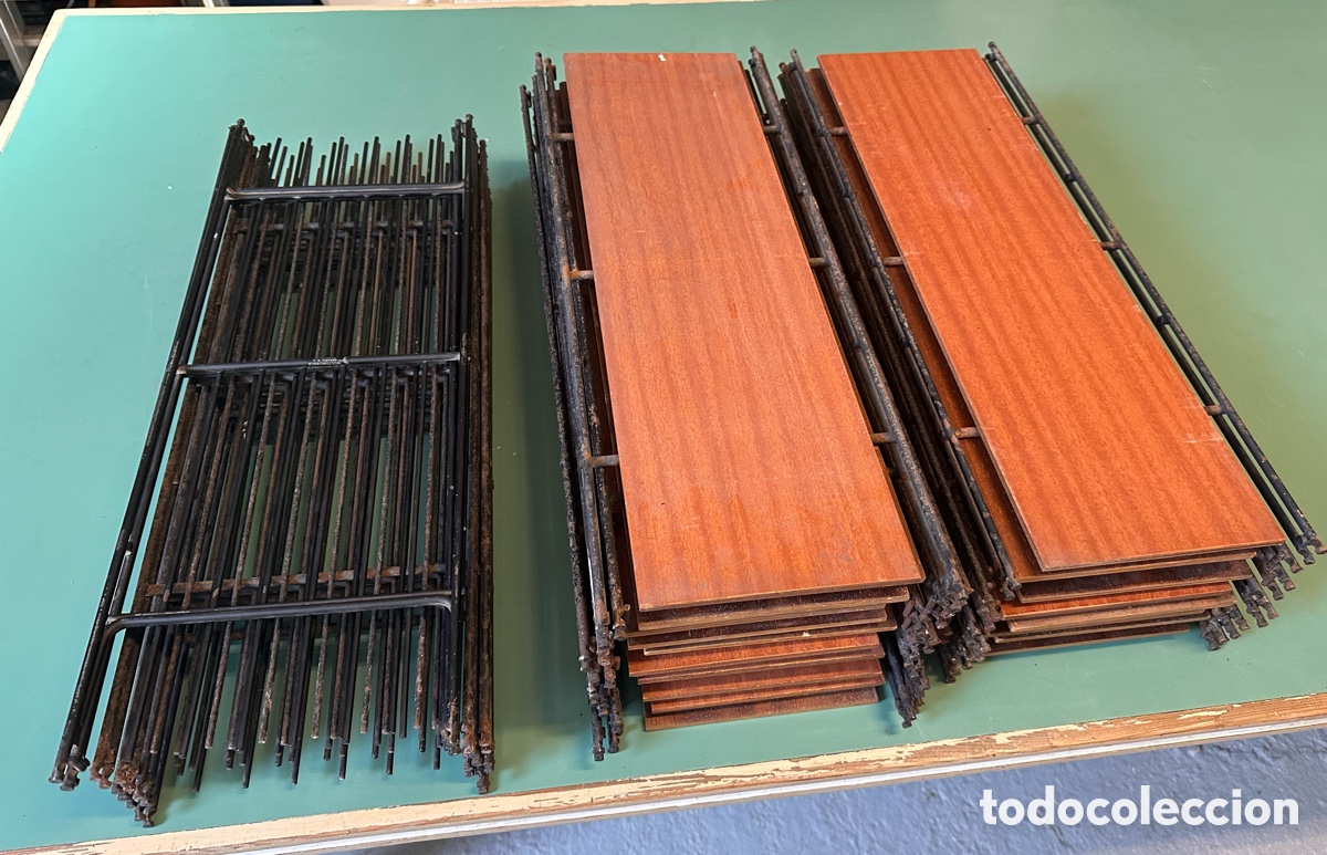 Vintage: LOTE ESTANTER&Iacute;A MODULAR MULTISTRUX. 29 PIEZAS. RETRO VINTAGE.