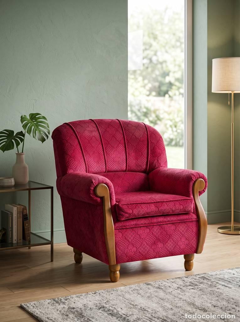 Vintage: SILL&Oacute;N DE TERCIOPELO ROSA