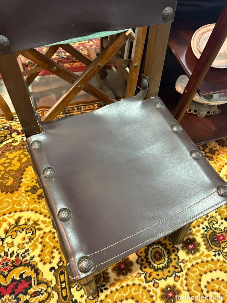 Vintage: SILLA CASTELLANA CON CUERO - Foto 7