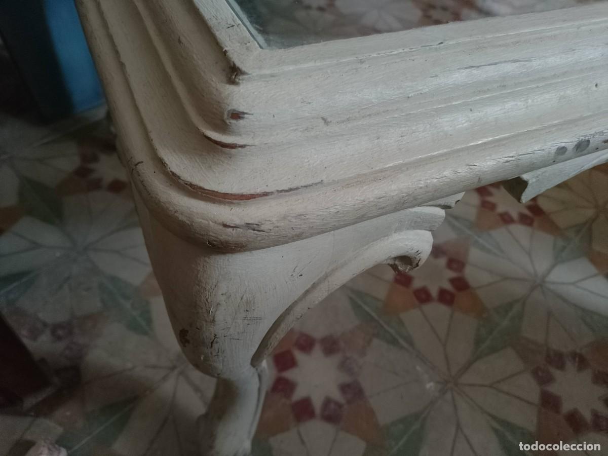Vintage: Mesa de centro cristal y madera blanco antiguo - Foto 2