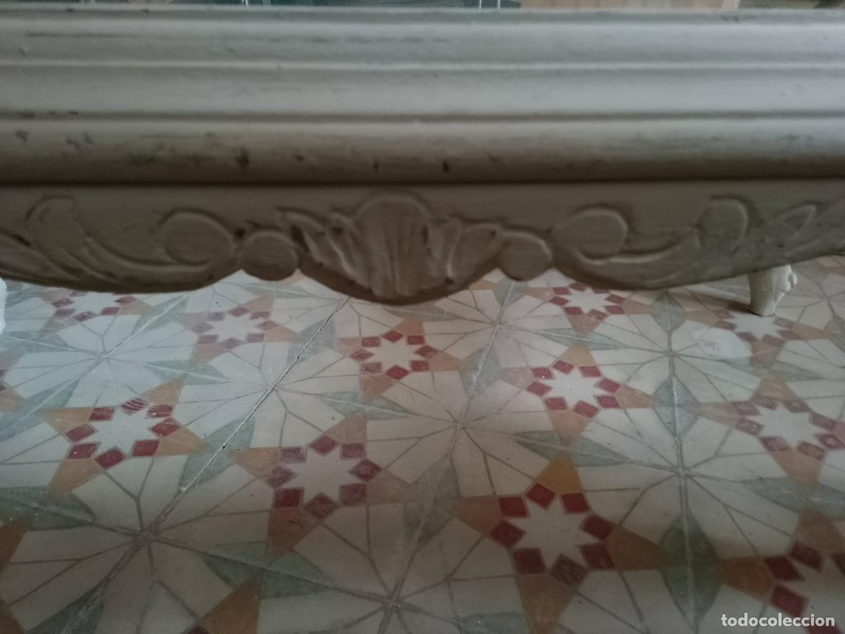 Vintage: Mesa de centro cristal y madera blanco antiguo - Foto 4