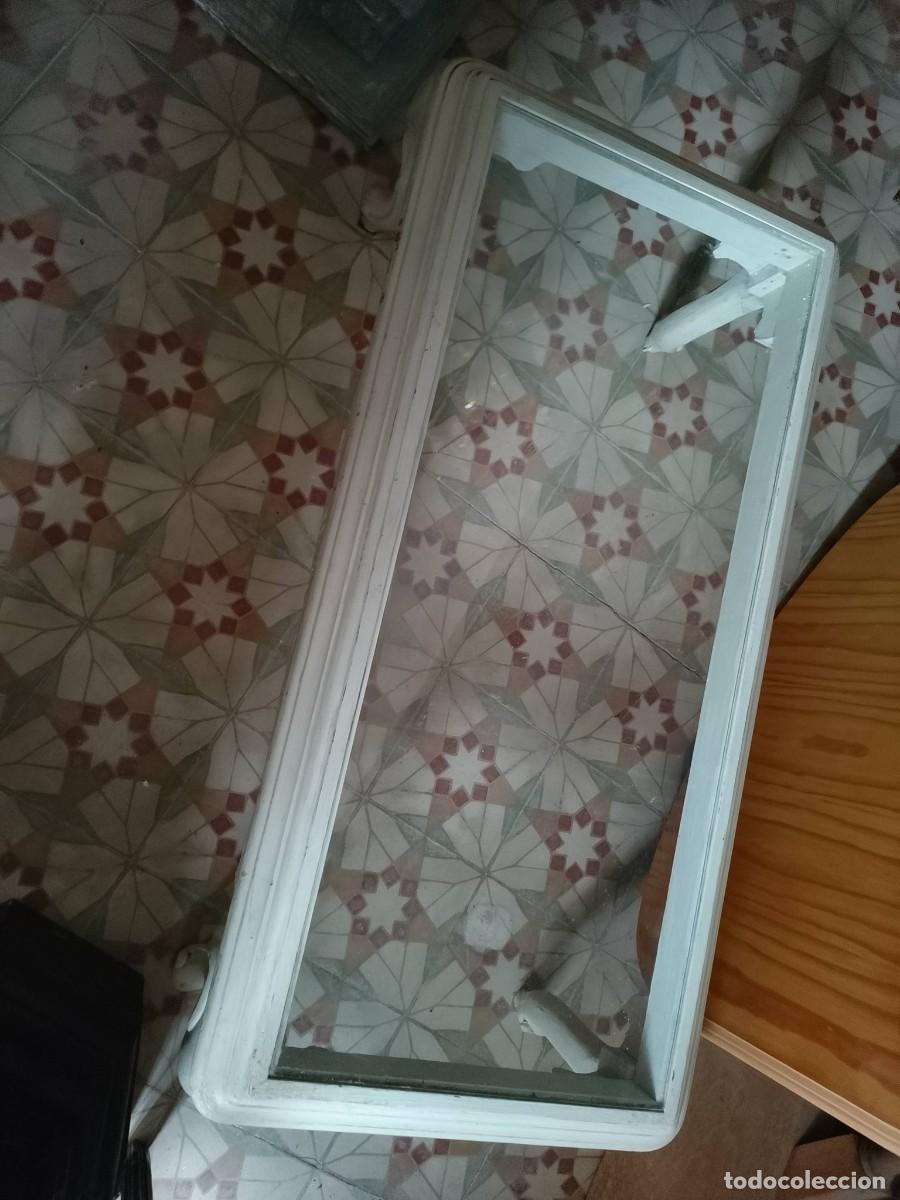 Vintage: Mesa de centro cristal y madera blanco antiguo - Foto 7