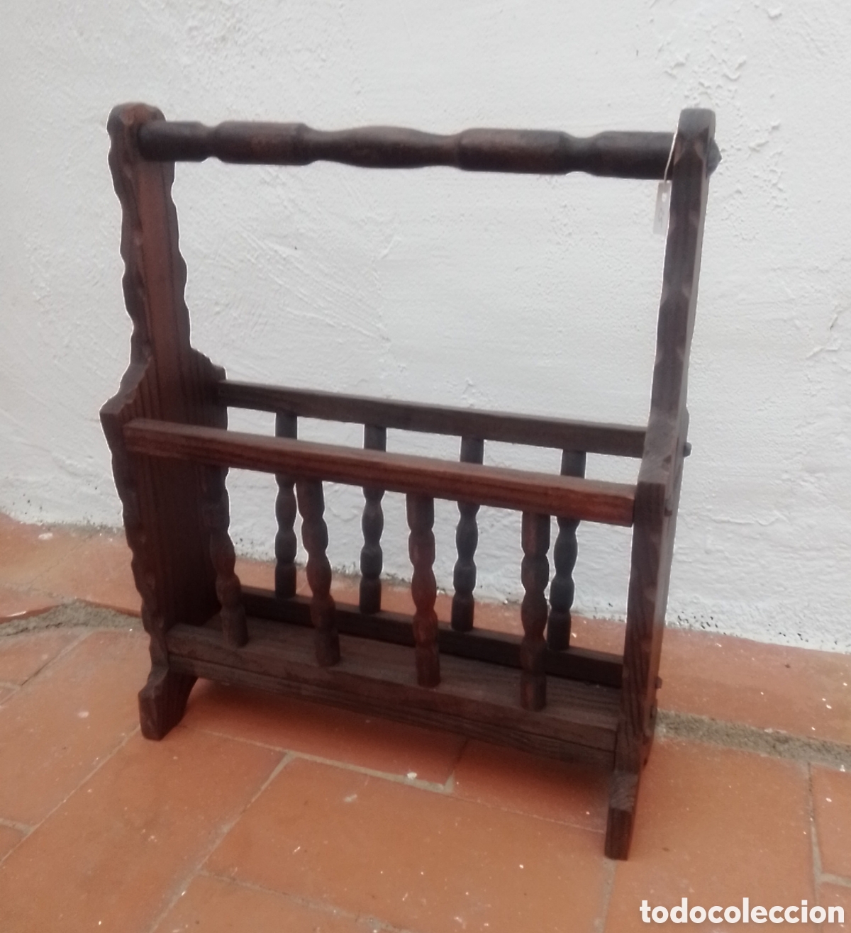 Vintage: Revistero de madera maciza - Foto 2