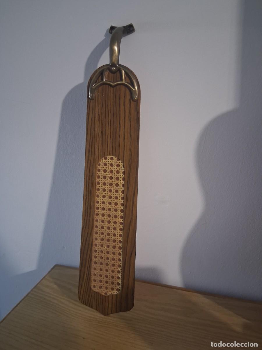 Vintage: Aspa de repuesto para ventilador de techo vintage de madera con detalles de rat&aacute;n y metal